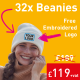 Exclusive Custom Embroidered Beanies Offer Get 32 for Just 119VAT-32x Beanie Bundle-