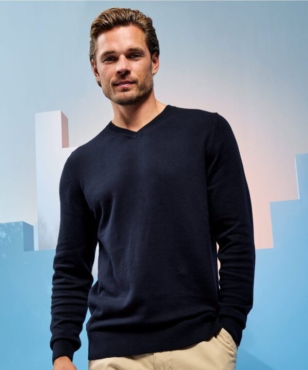 Asquith & Fox Men's cotton blend v-neck sweater - Knitted Jumpers | Xcel UK