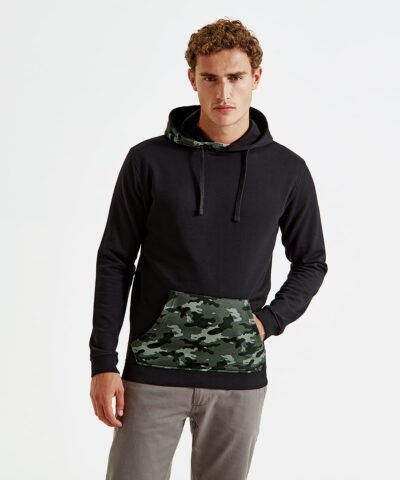 Asquith & Fox Men's camo trimmed hoodie - Sweatshirt | Xcel UK