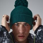 Beechfield Engineered knit ribbed pom pom beanie - Beanie Hat | Xcel UK