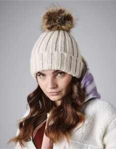 Beechfield Fur pom pom beanie