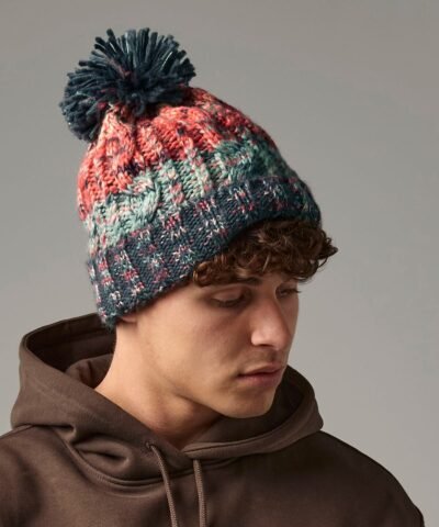 Beechfield Corkscrew pom pom beanie - Beanie Hat | Xcel UK