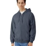 Softstyle midweight fleece adult full-zip hooded sweatshirt | Xcel UK
