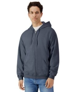 Gildan SoftstyleÂ™ midweight fleece adult full-zip hooded sweatshirt
