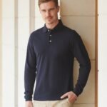 Henbury Long sleeve cotton polo shirt - Polos | Xcel UK