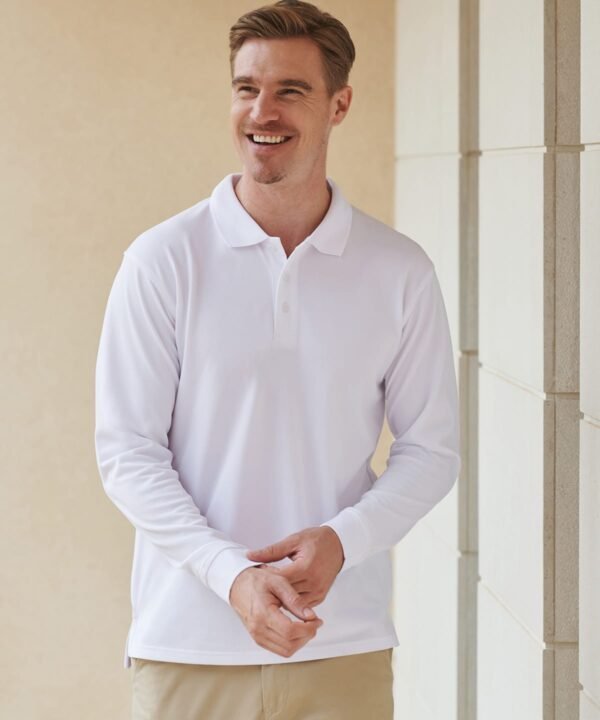 Henbury Long sleeve coolplus polo shirt - Polos | Xcel UK