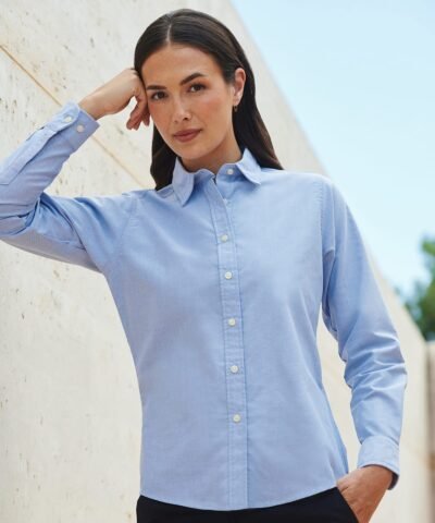 Henbury Women's classic long sleeve oxford shirt - Shirts | Xcel UK