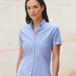 Henbury Women's modern short sleeve oxford shirt - Shirts | Xcel UK