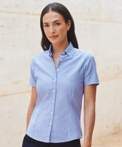 Henbury Women's modern short sleeve oxford shirt - Shirts | Xcel UK