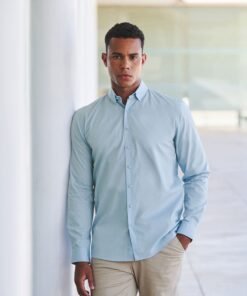 Henbury Long sleeve ‘cotton-feel’ coolplus® shirt