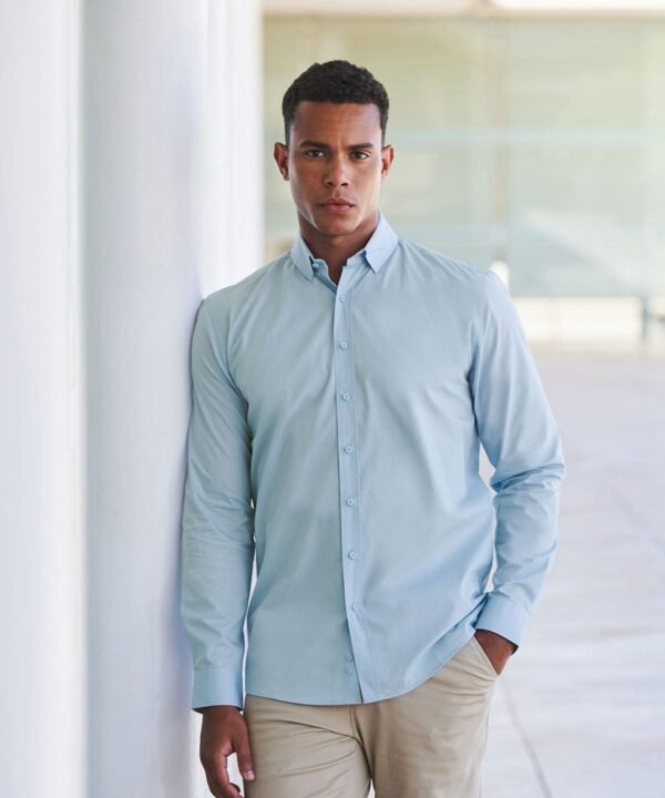 Henbury Long sleeve ‘cotton-feel’ coolplus shirt - Shirts | Xcel UK