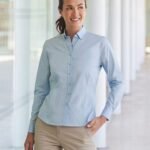 Henbury Women’s long sleeve ‘cotton-feel’ coolplus shirt - Shirts | Xcel UK