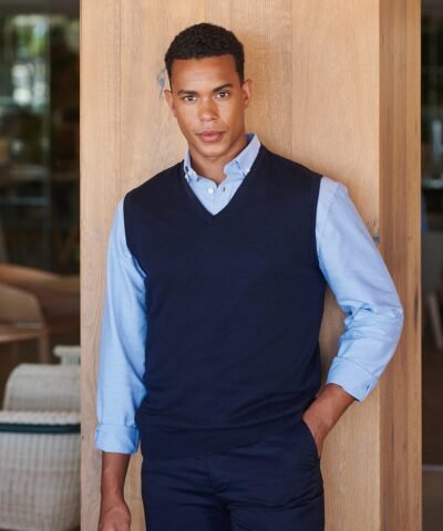 Henbury Sleeveless v-neck jumper - Knitted Jumpers | Xcel UK