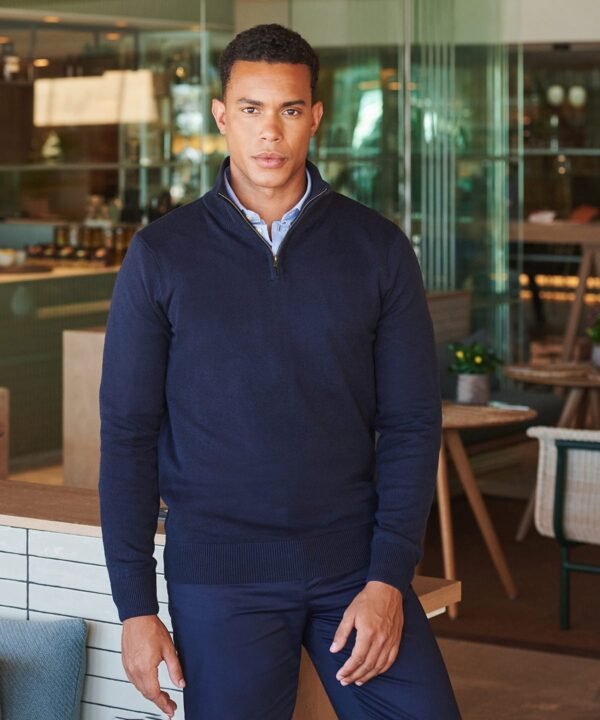 Henbury ¼ zip jumper - Knitted Jumpers | Xcel UK