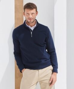 Henbury Unisex sustainable Â¼-zip sweatshirt