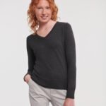 Russell Collection Women's v-neck knitted sweater - Knitted Jumpers | Xcel UK