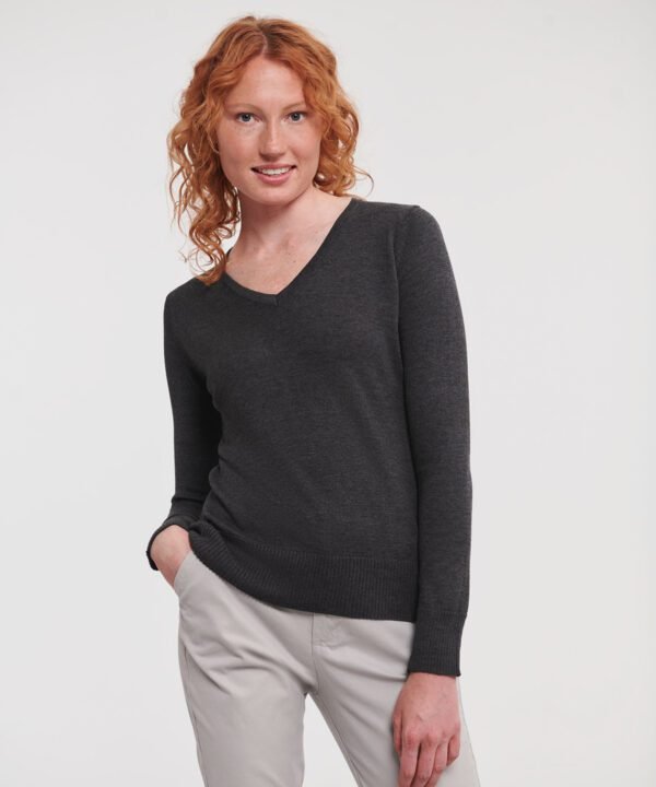 Russell Collection Women's v-neck knitted sweater - Knitted Jumpers | Xcel UK