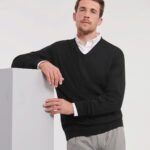 Russell Collection V-neck knitted sweater - Knitted Jumpers | Xcel UK