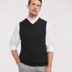 Russell Collection V-neck sleeveless knitted sweater - Knitted Jumpers | Xcel UK