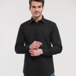 Russell Collection Long sleeve polycotton easycare fitted poplin shirt - Shirts | Xcel UK