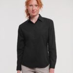 Russell Collection Women's long sleeve polycotton easycare poplin shirt - Shirts | Xcel UK