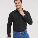Russell Collection Long sleeve polycotton easycare poplin shirt - Shirts | Xcel UK