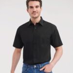 Russell Collection Short sleeve polycotton easycare poplin shirt - Shirts | Xcel UK