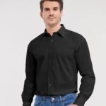 Russell Collection Long sleeve pure cotton easycare poplin shirt - Shirts | Xcel UK