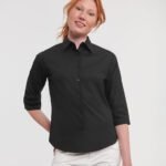 Russell Collection Women's ¾ sleeve easycare fitted shirt - Shirts | Xcel UK
