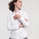 Russell Collection Women's long sleeve herringbone shirt - Shirts | Xcel UK