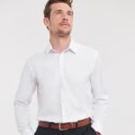 Russell Collection Long sleeve herringbone shirt - Shirts | Xcel UK