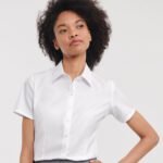 Russell Collection Women's short sleeve herringbone shirt - Shirts | Xcel UK