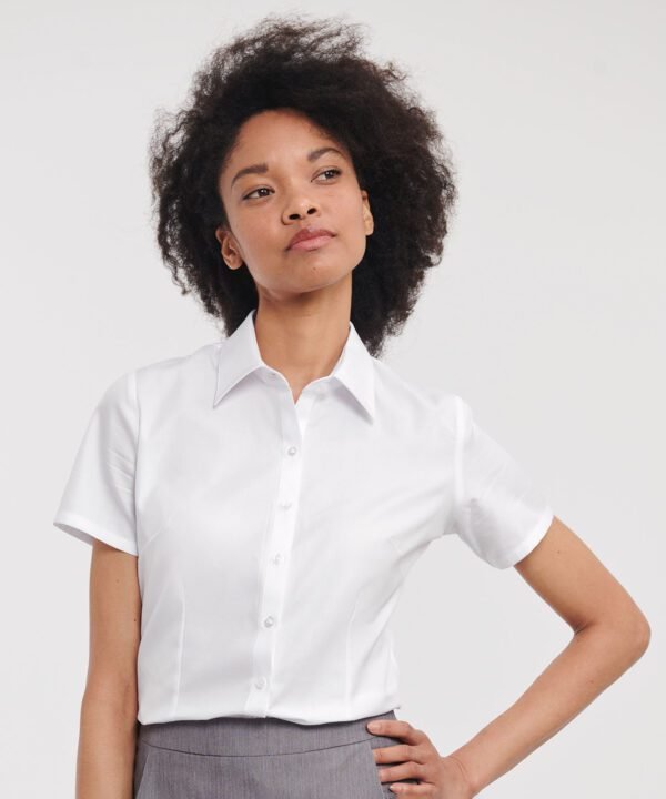 Russell Collection Women's short sleeve herringbone shirt - Shirts | Xcel UK