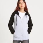 Just Hoods Baseball zoodie - Custom Printed & Embroidered Hoodies – Personalised in the UK | Xcel UK