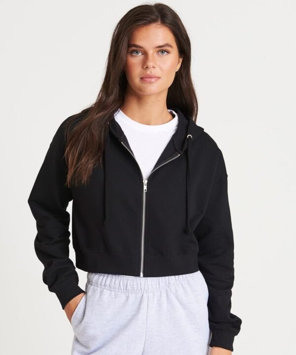 Just Hoods Women's fashion cropped zoodie - Fleece | Xcel UK