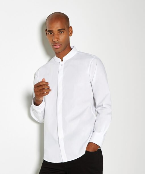 Kustom Kit Mandarin collar shirt long-sleeved (tailored fit)