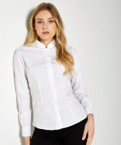Kustom Kit Women's mandarin collar shirt long-sleeved (tailored fit)