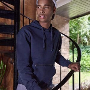 Kit Regular fit piquà hoodie with zipped pocket