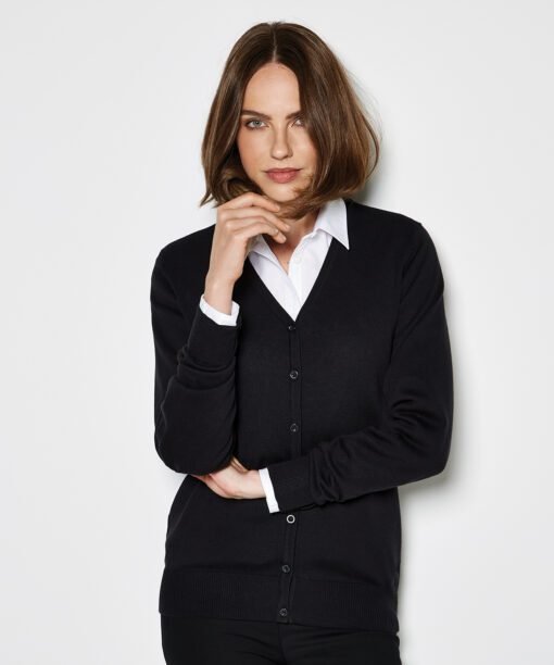 Kustom Kit Women's arundel v-neck cardigan long sleeve (classic fit)