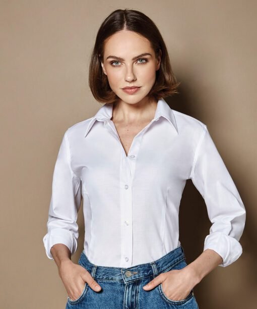 Kustom Kit Women's workplace oxford blouse long-sleeved (tailored fit)