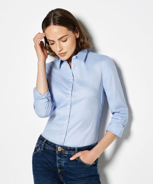 Kustom Kit Women's stretch oxford shirt long-sleeved (tailored fit)