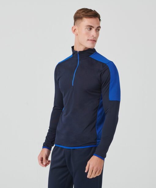 Finden & Hales Â¼ zip mid-layer with contrast panelling
