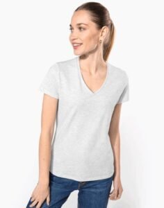 Kariban Ladies’ short-sleeved v-neck t-shirt