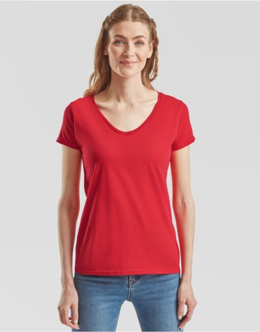 61444 Fruit Of The Loom Ladies' Iconic150 V-Neck T-Shirts