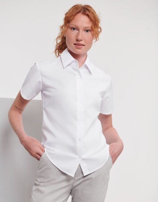 933F Russell Collection Ladies' S/Sleeve Oxford Shirt Corporate Wear