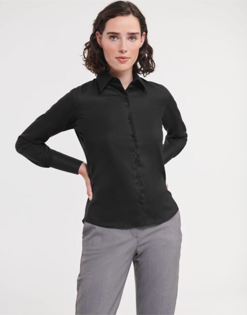 956F Russell Collection Ladies' L/Sleeve Non-Iron Shirt Corporate Wear