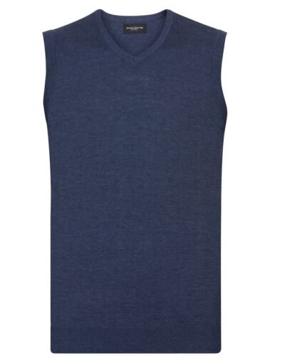 Russell Collection V-Neck Sleeveless Knitted Pullover - T-Shirt | Xcel UK