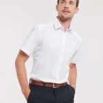 Russell Collection Men's S/Sleeve Herringbone Shirt - Corporate Wear | Xcel UK
