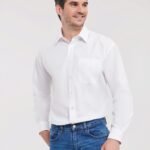 Russell Collection Men's L/Sleeve Polycotton Shirt - Corporate Wear | Xcel UK