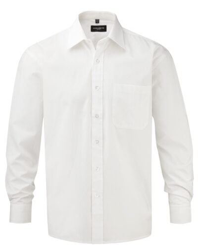 Russell Collection Men's L/Sleeve Poplin Shirt - Corporate Wear | Xcel UK